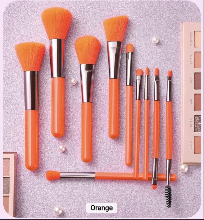 Set 10 pensule machiaj profesionale Orange