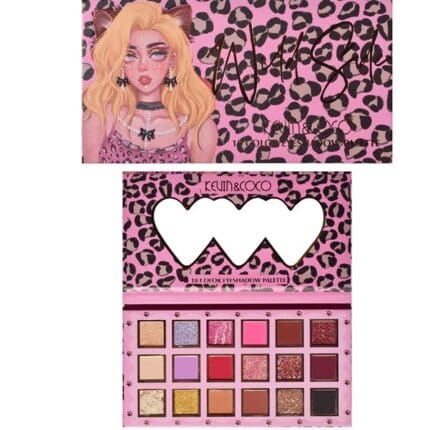 paleta de farduri flippy kevin coco dreptunghiulara 18 culori roz main 651ff95925904