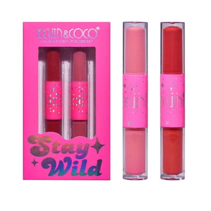 set de buze kevin coco stay wild 4 culori 2 gloss uri si 2 rujuri mate 15 1 x 8 1 x 2cm roz rosu main 6603dafd2d6b2