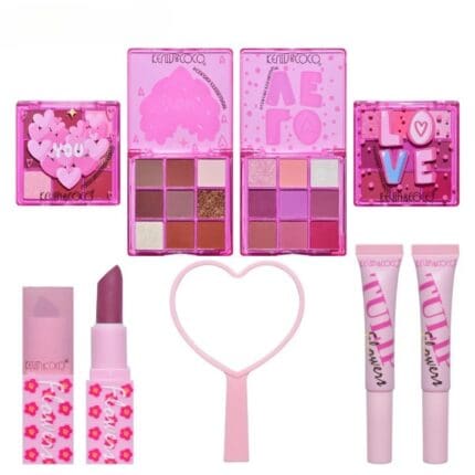 set de machiaj kevin coco 22 culori model lalele 2 palete de farduri 2 lip gloss uri 2 lip stick uri main 6603d3135adf0