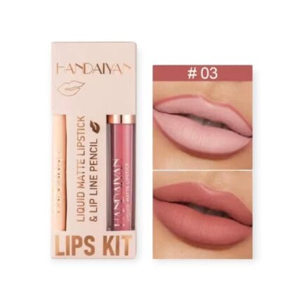 Set Ruj Lichid Mat + Creion pentru Buze Handayan #3