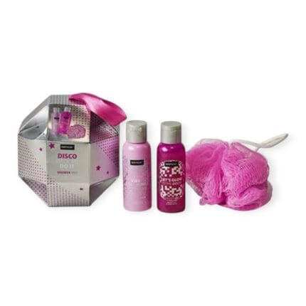 Set pentru ingrijire corp Disco Set, Gel de dus, Crema de dus si burete, Sence