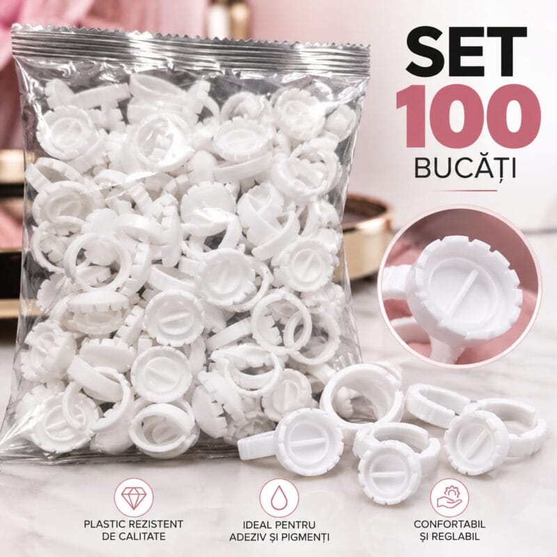 inele floricica albe set 100 buc